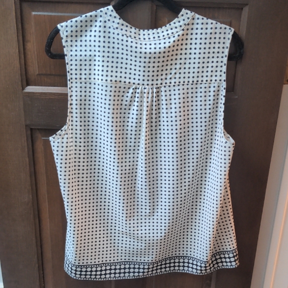 J. Crew Black and White Polka Dot Sleeveless Blouse - Picture 3 of 3